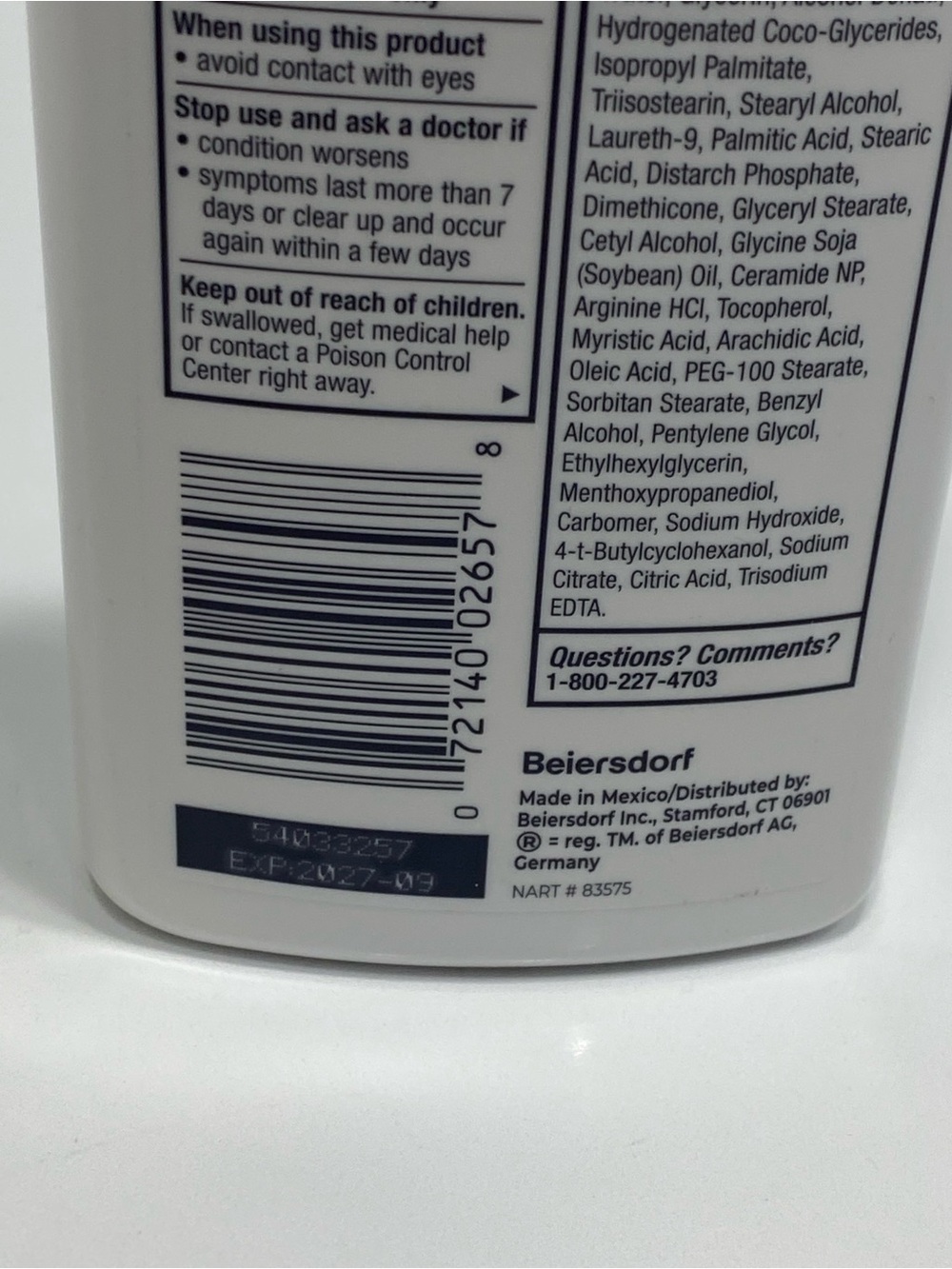 Eucerin Skin Calming Itch Relief Lotion - Fragrance Free 8.4oz - Picture 3 of 3